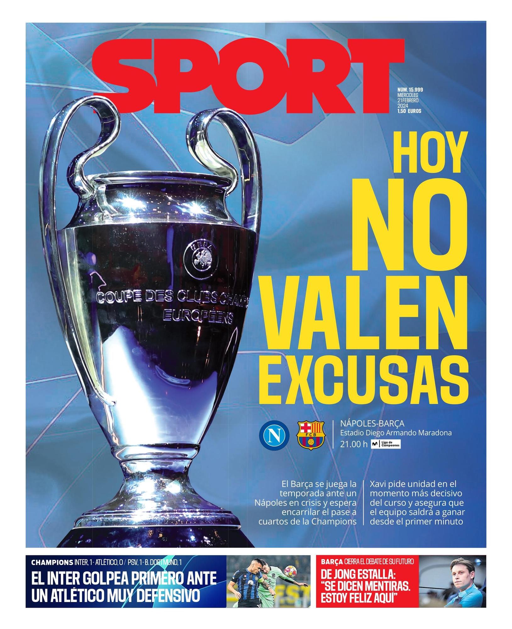 La portada de SPORT de hoy