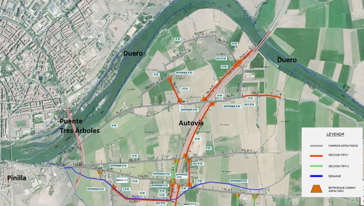 Mapa de los caminos que asumirá el Ayuntamiento