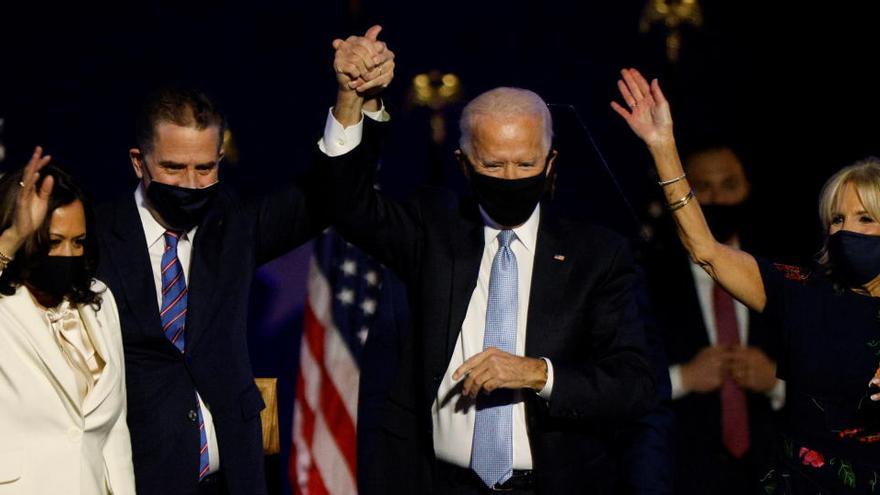 Joe Biden i Kamala Harris celebrant la victòria electoral el passat novembre.