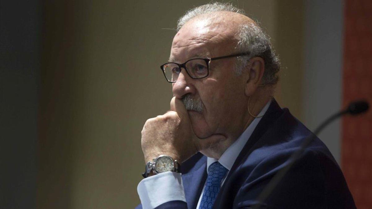 Vicente del Bosque, con gesto pensativo