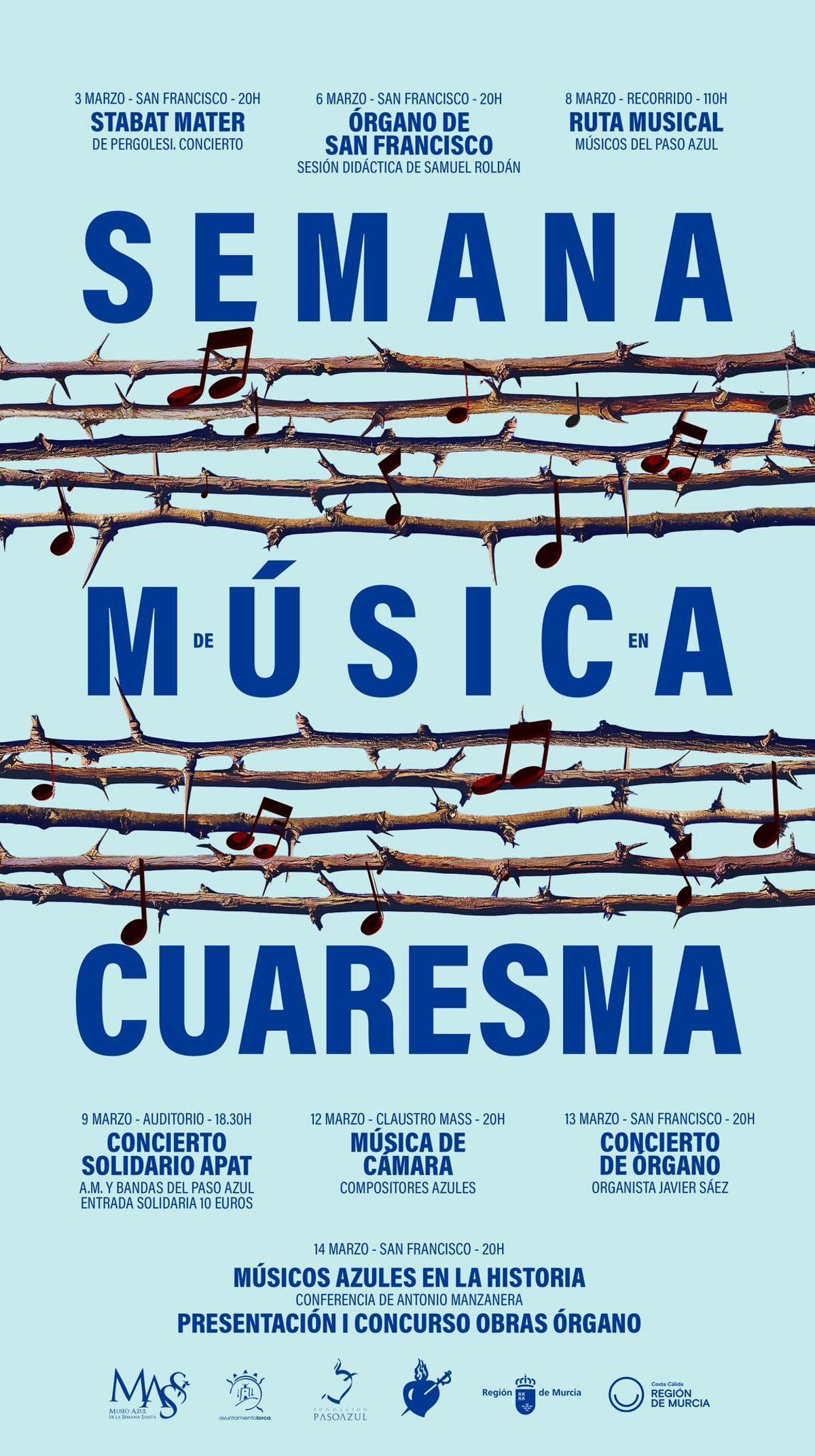 Cartel y programa de la 'Semana de la Música de Cuaresma'.