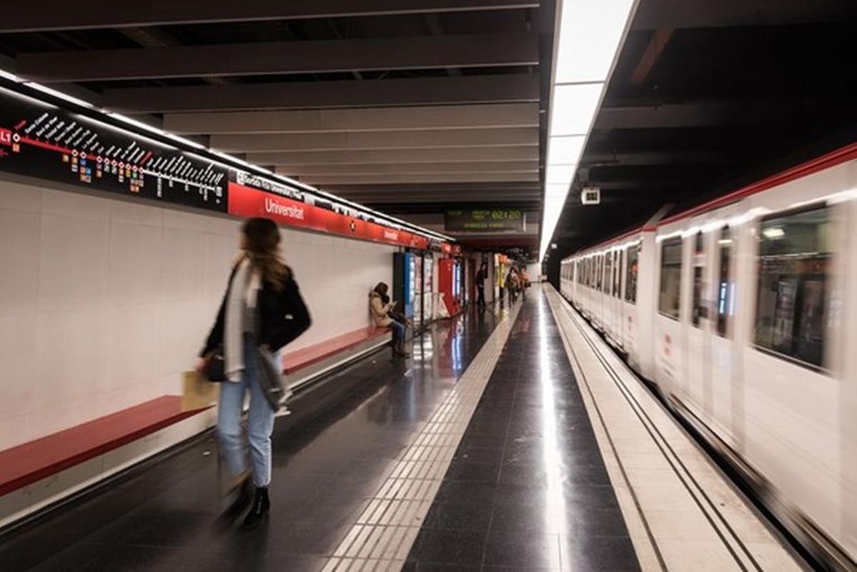La parada de metro de Universitat en Barcelona