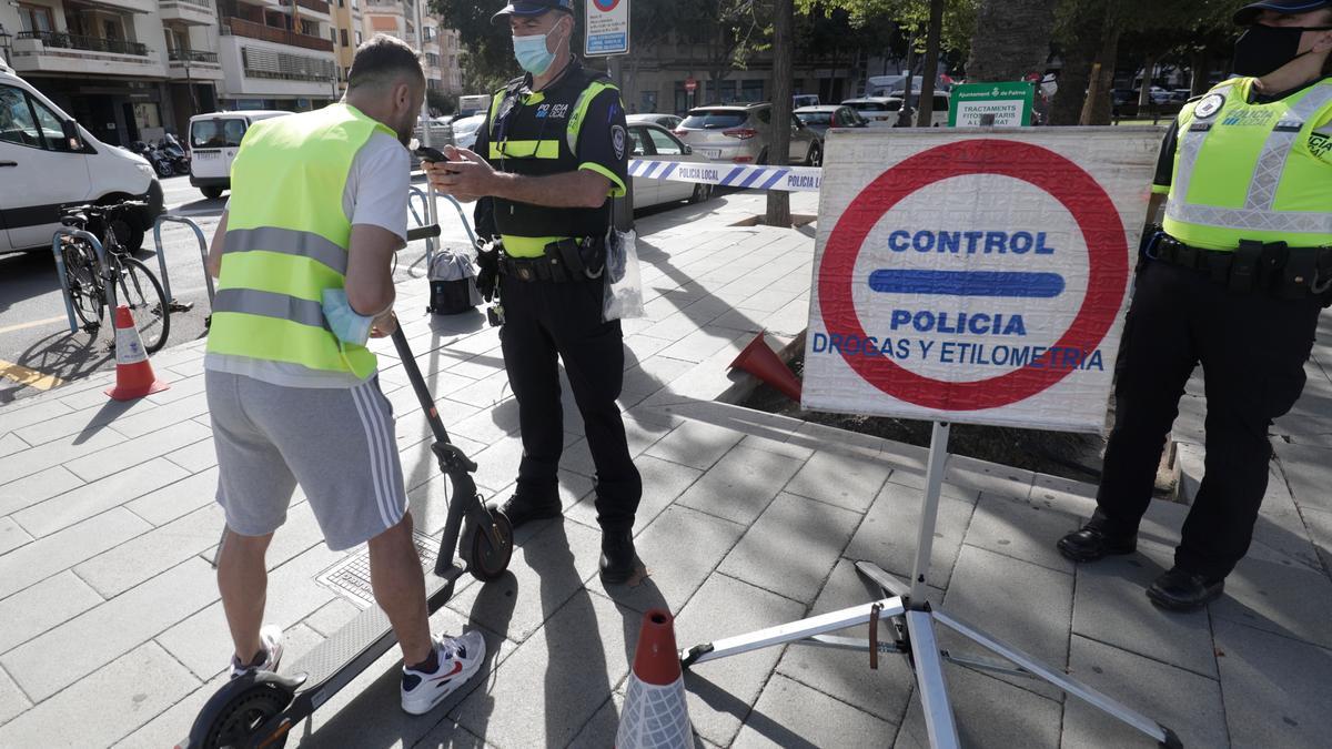 Control de alcoholemia y drogas a conductores de patinetes eléctricos.