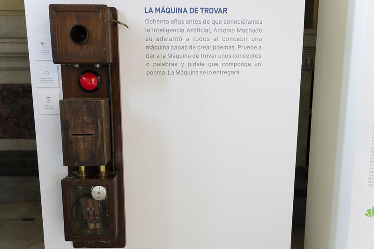 La 'máquina de trovar' recreada para esta exposición.