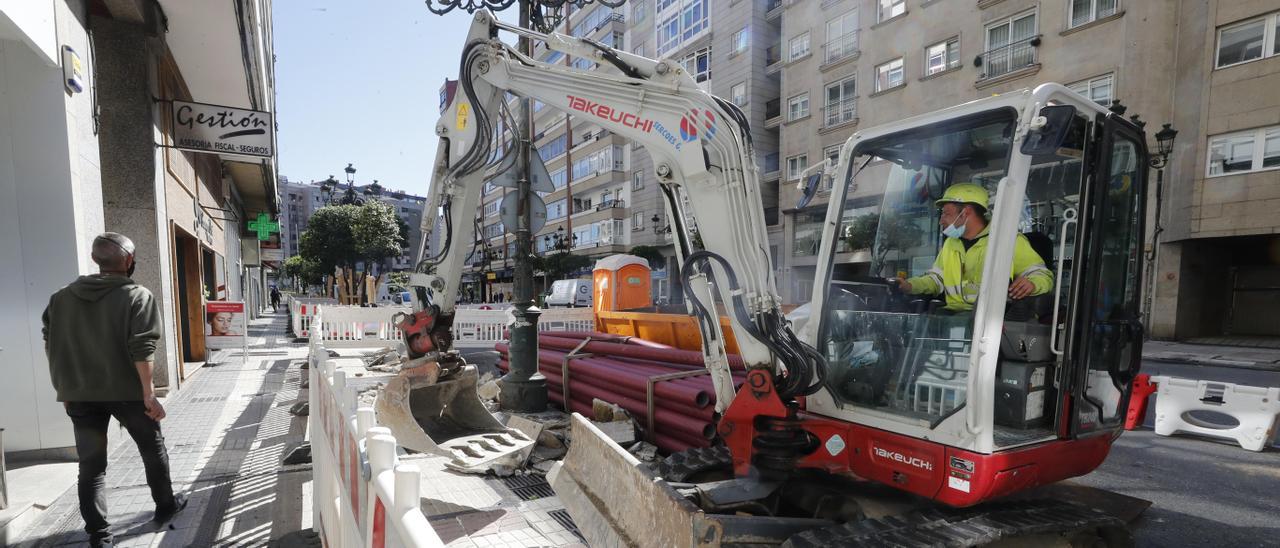 Obras en Vigo que obligarán a cortar un sentido de circulación de un céntrico vial.