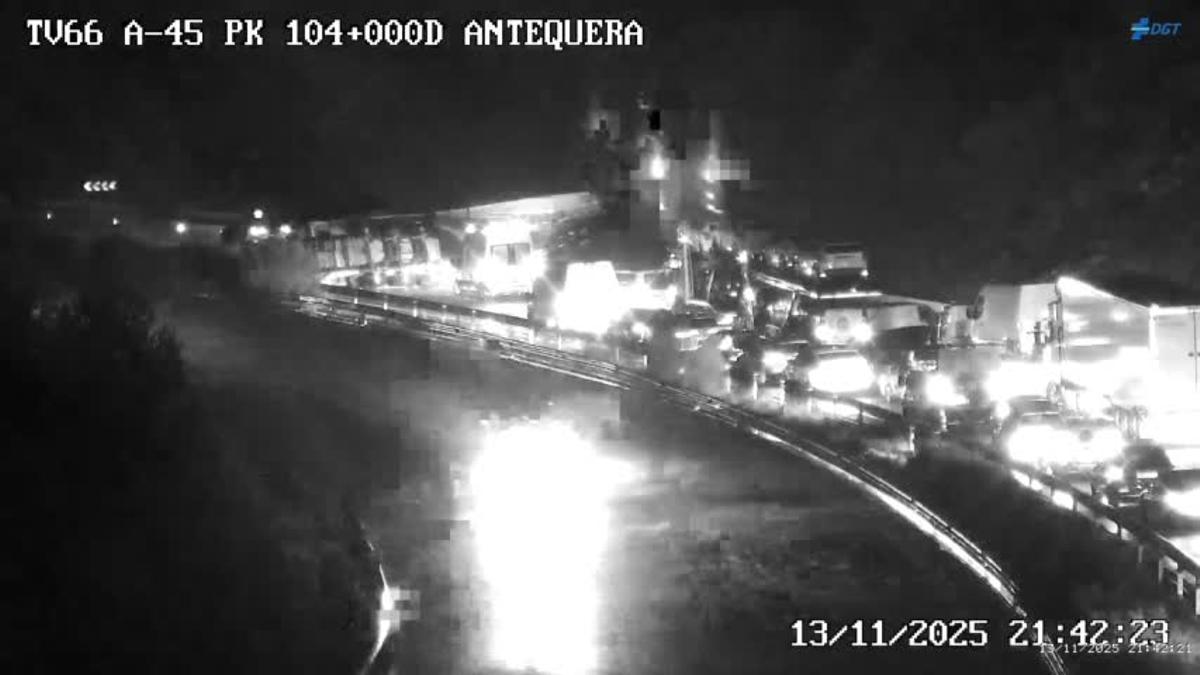 Cámara de tráfico que muestra el punto en el que se ha registrado el accidente.