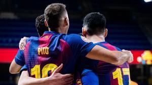 Los jugadores del Barça celebran un gol