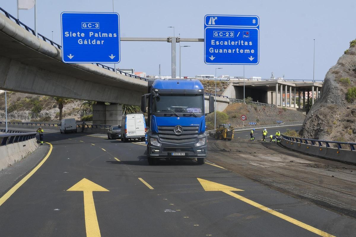 Comienzan las obras en la Circunvalación de Las Palmas de Gran Canaria (GC-3), en el tramo que atraviesa el barranco Guiniguada