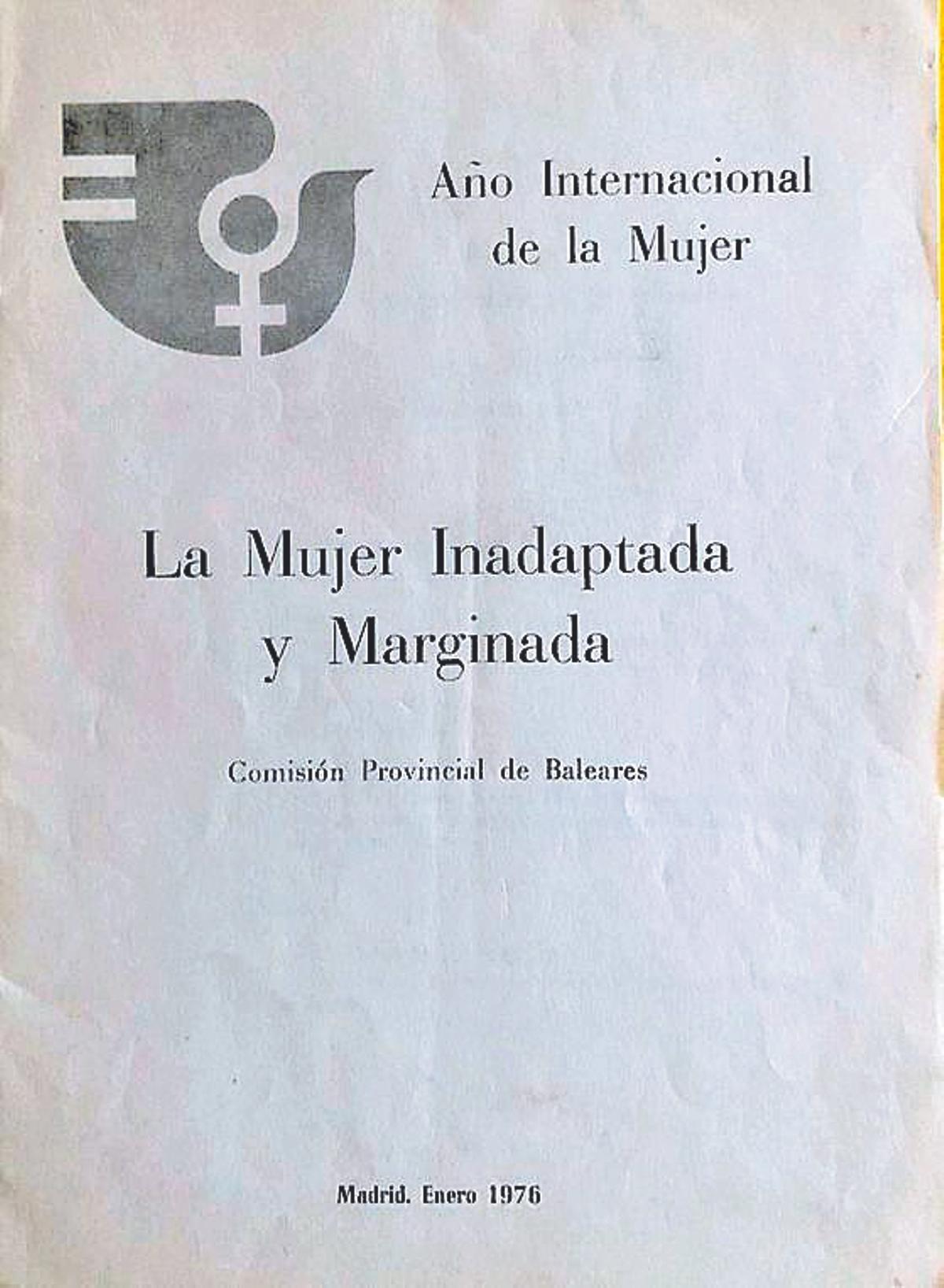 Portada del estudio que realizó Rosa Arregui en el año 1975 para el informe de la ONU, bajo el nombre 'La mujer inadaptada y marginada'.