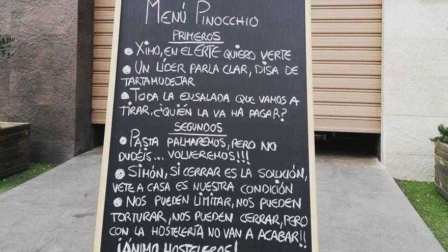 MENÚ-PROTESTA | La imaginativa reivindicación contra las restricciones de una pizzería de Burriana