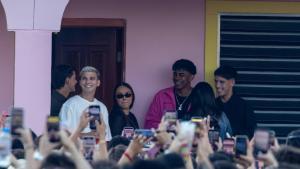 Imagen de la casita de Bad Bunny en el primero de los dos conciertos en el estadio Lluis Companys, el pasado 22 de mayo de 2026