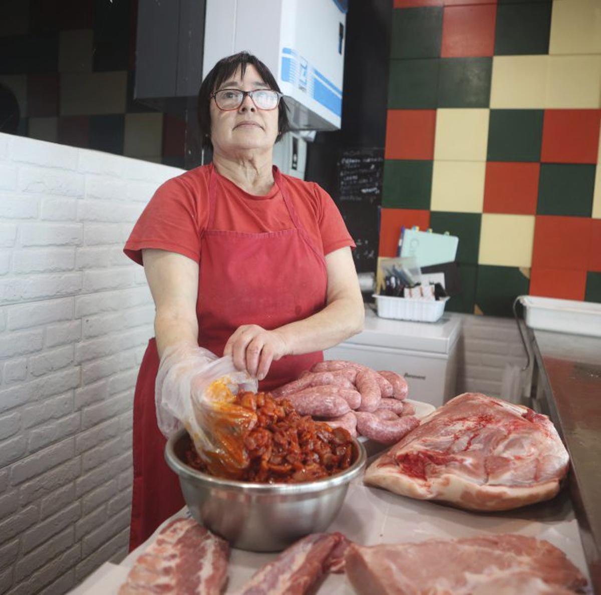 Luisa, de la carnicería Gando. | Iago López