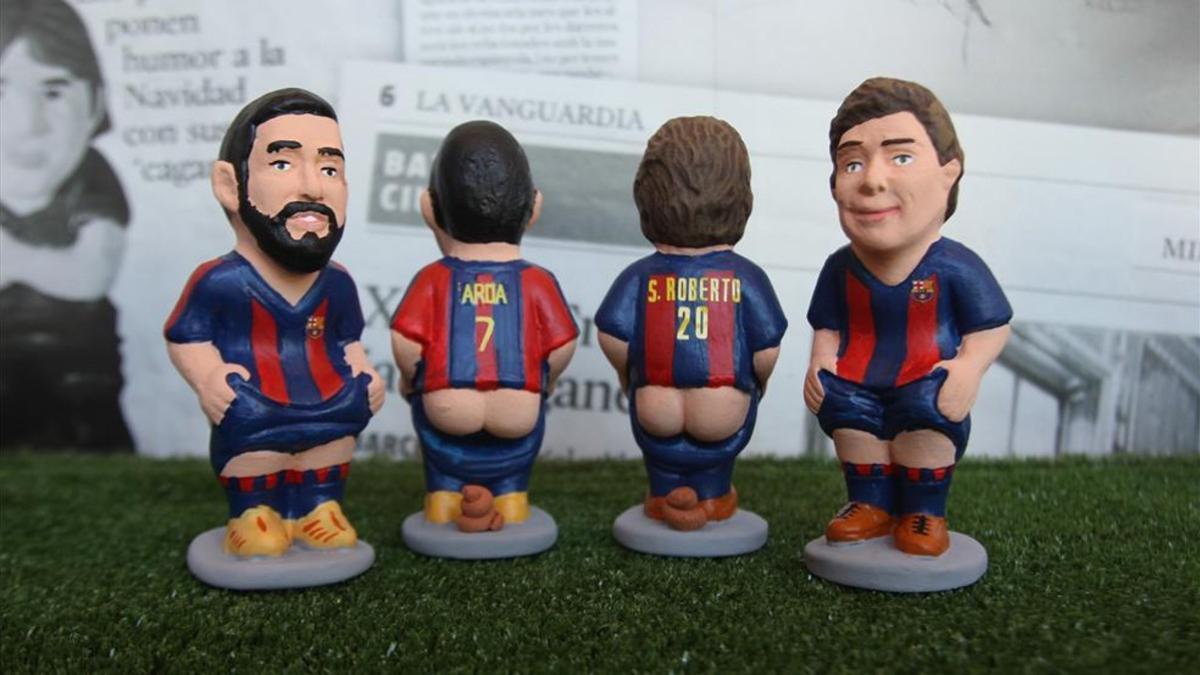 Arda Turan, Sergi Roberto y un seguidor culé, entre los nuevos 'caganers'