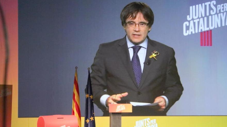 Carles Puigdemont ha intervingut a l´acte des de Brussel·les en directe