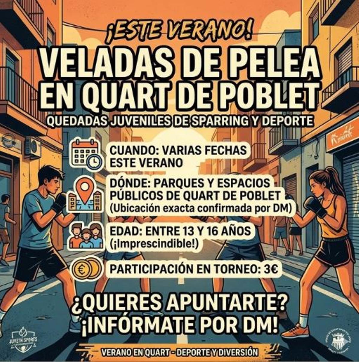 Cartel que anuncia las veladas de pelea.
