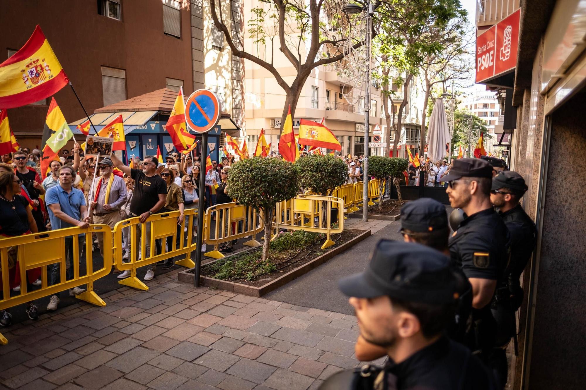 Manifestación contra la ley de amnistía en Santa Cruz de Tenerife