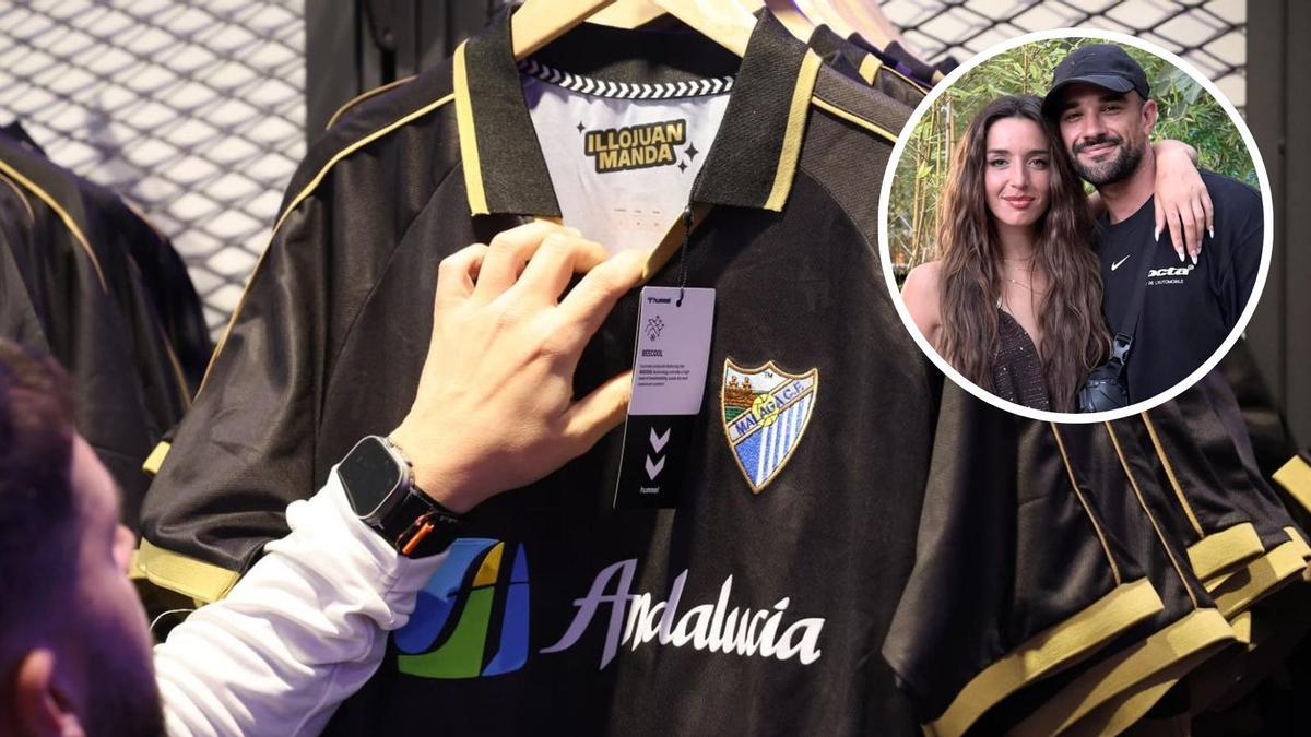Lola Índigo posando con la nueva camiseta del Málaga en colaboración con IlloJuan