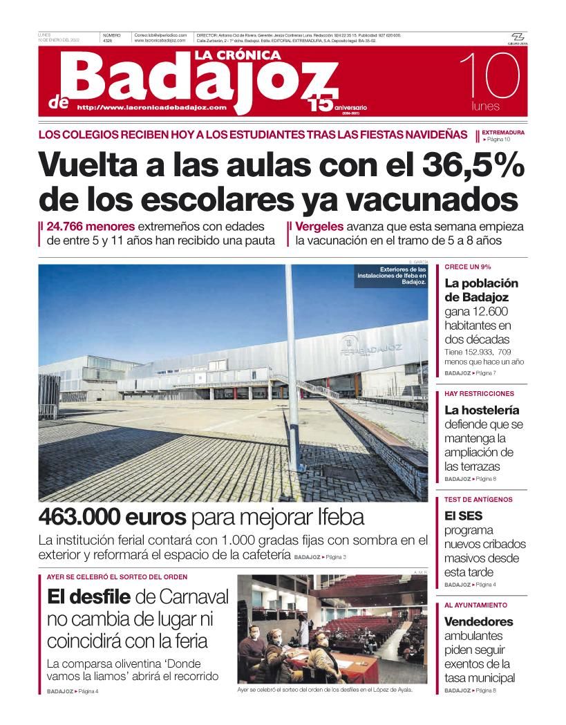 Consulta la portada correspondiente al día 10 de enero del 2022