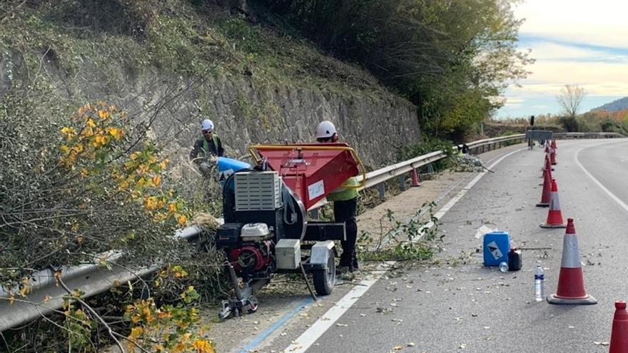 Territori inicia els treballs de protecció dels talussos de la C-63 entre Amer i les Planes d&#039;Hostoles per 126.500 euros