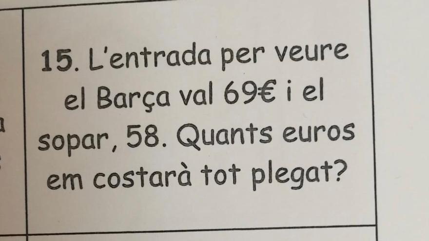 Es fa viral la resposta d&#039;una nena en una pregunta sobre el Barça a l&#039;examen de matemàtiques