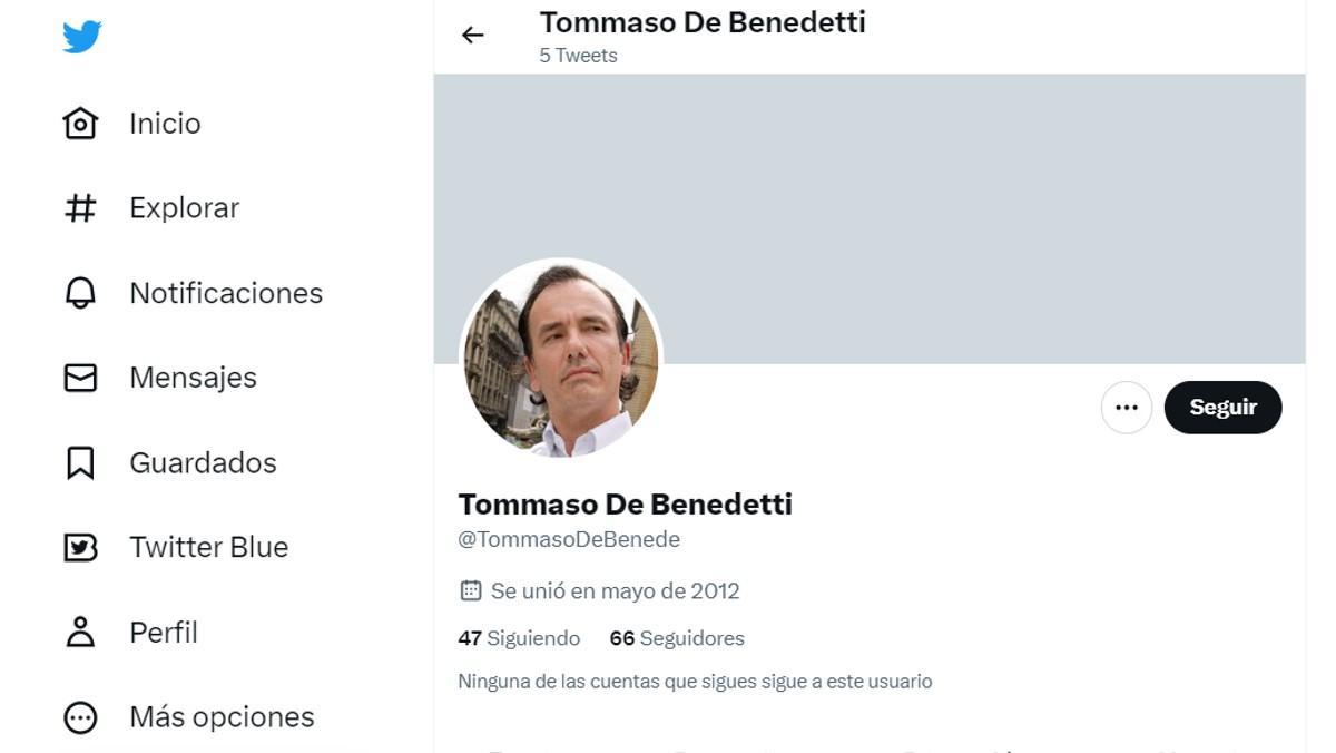 Cuenta en Twitter de Tommaso Debenedetti.