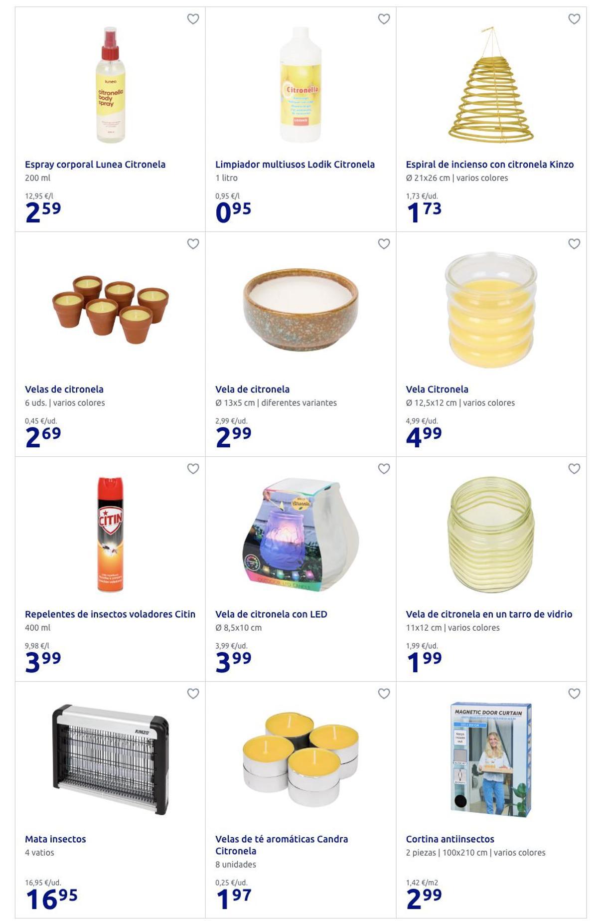 Artículos de citronela.