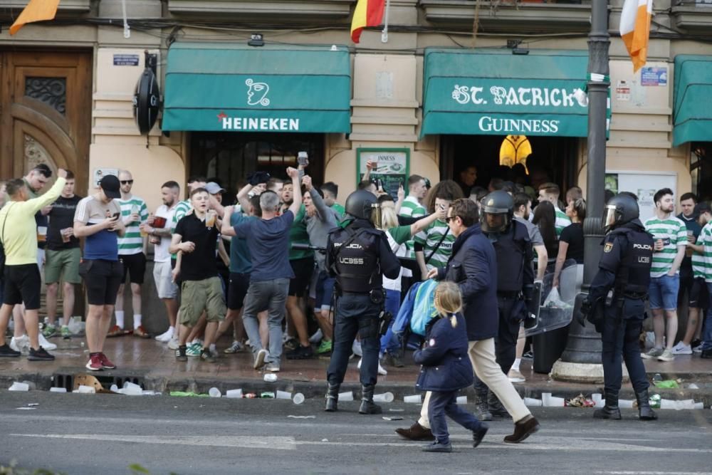 Los aficionados del Celtic invaden València