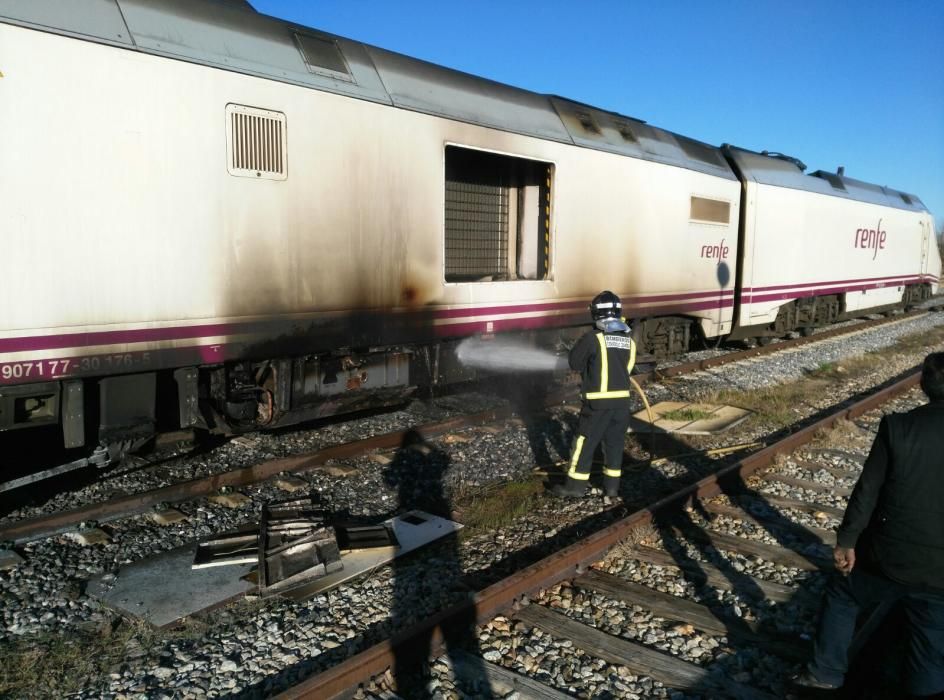 Incendio en un Alvia en Puebla de Sanabria