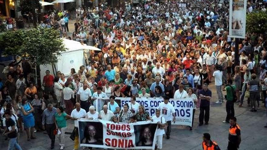 Una de las manifestaciones tras la desaparición de Sonia.  // R. Vázquez