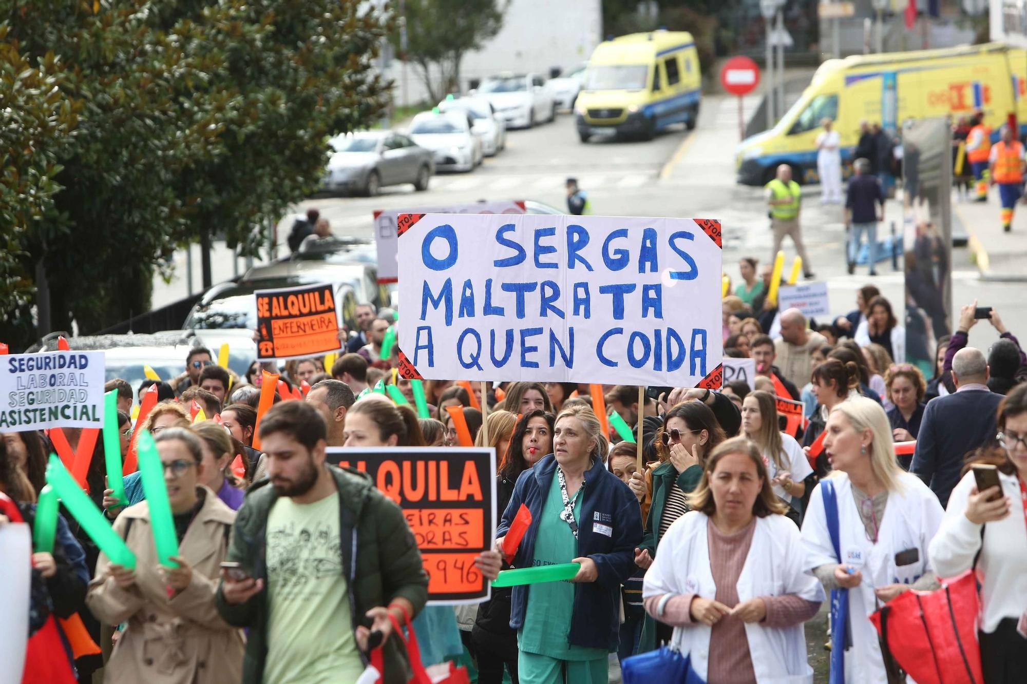 Enfermeras vuelven a manifestarse este jueves ante ocho hospitales de Galicia para reclamar mejores condiciones laborales