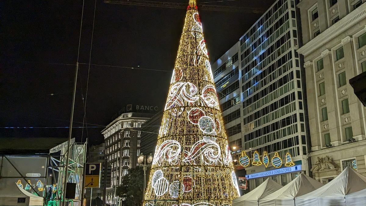 Encendido del alumbrado navideño en A Coruña