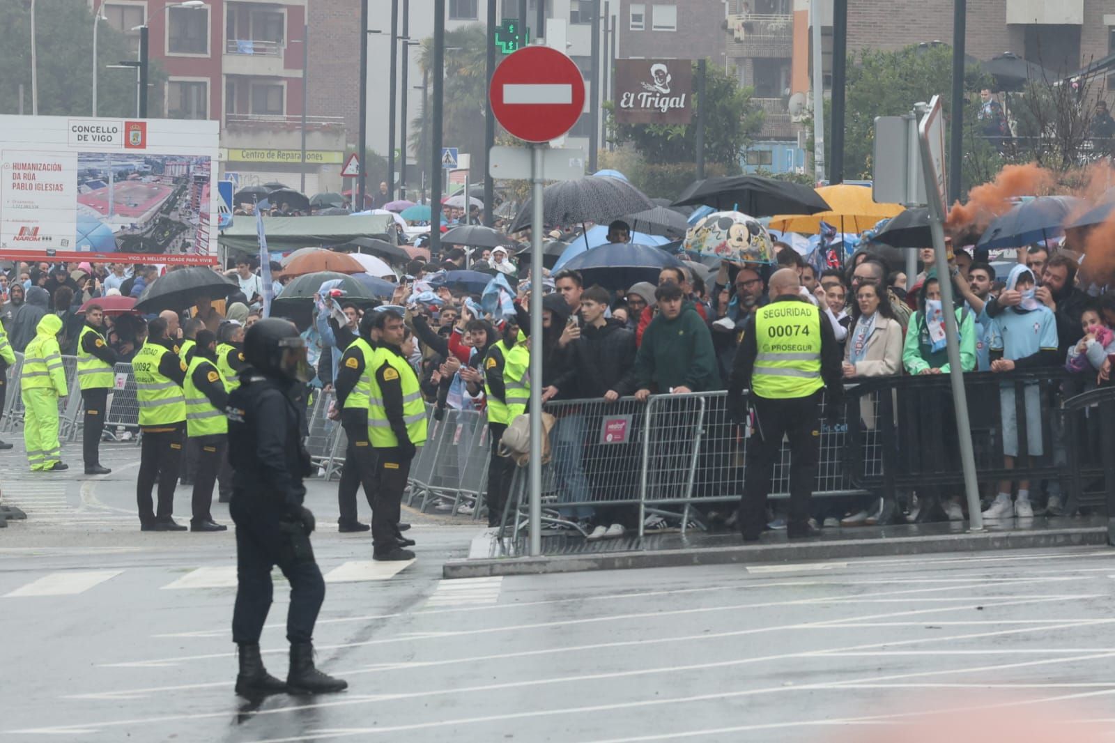 Llegada de los jugadores del Celta a Balaídos