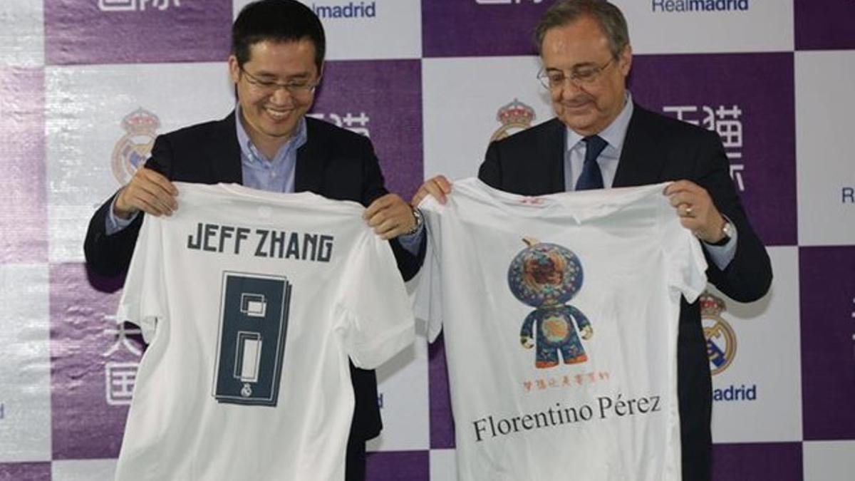 Florentino Pérez firmó un acuerdo con Alibaba