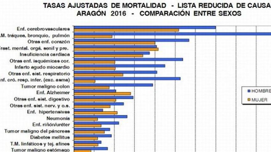Las enfermedades del sistema circulatorio y los tumores, las principales causas de muerte en Aragón