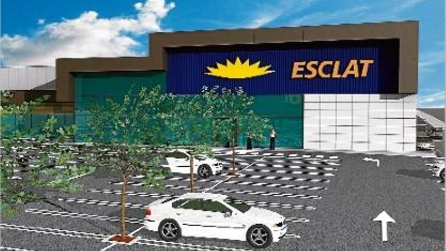 Una imatge virtual del nou supermercat Esclat al barri del Pla de Baix d&#039;Olot, prop del nou hospital comarcal.