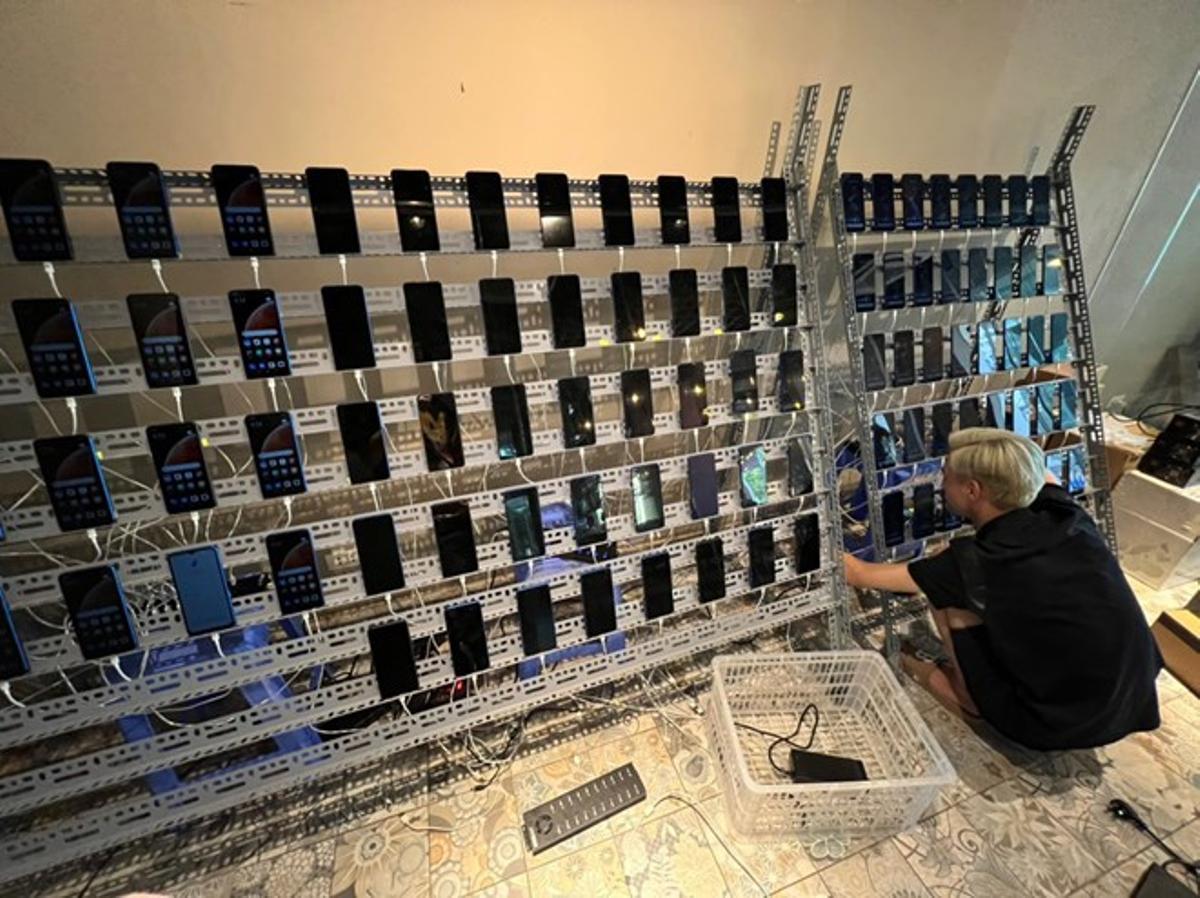 Una granja de móviles