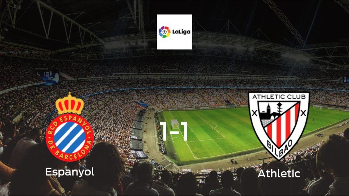 Espanyol and Athletic ended the game with a 1-1 draw at Rcde Stadium