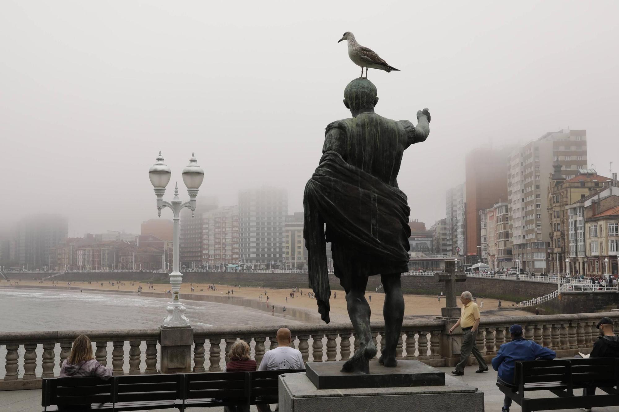 Gijón "desaparece" bajo la bruma (en imágenes)