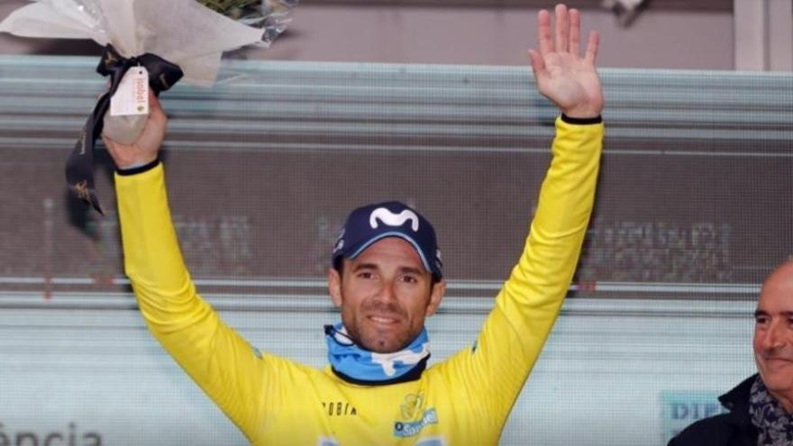 Alejandro Valverde celebra su victoria en la última edición de la Volta.
