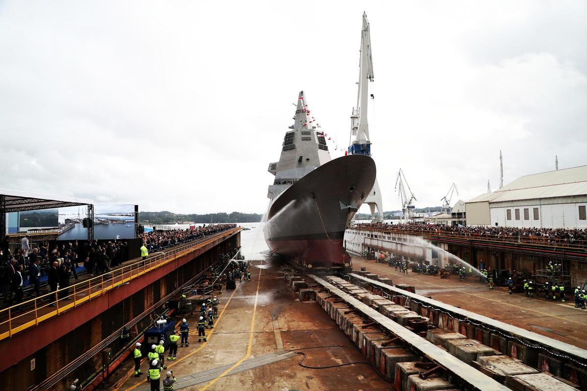 Botadura de la Fragata F-111, en el astillero de Navantia de Ferrol en septiembre pasado.
