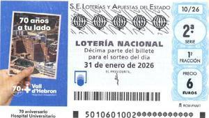 Boleto de la Lotería Nacional del 31 de enero de 2026