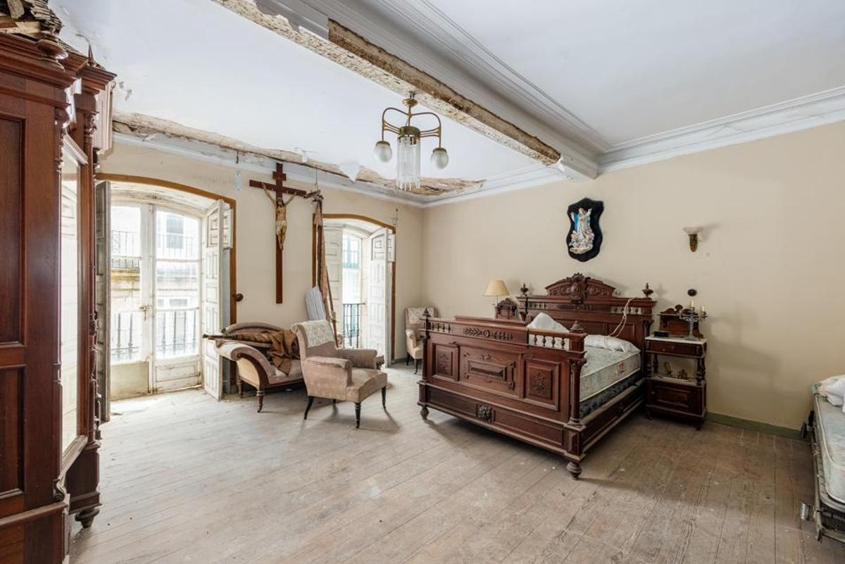 Uno de los dormitorios del Pazo dos Irlandeses