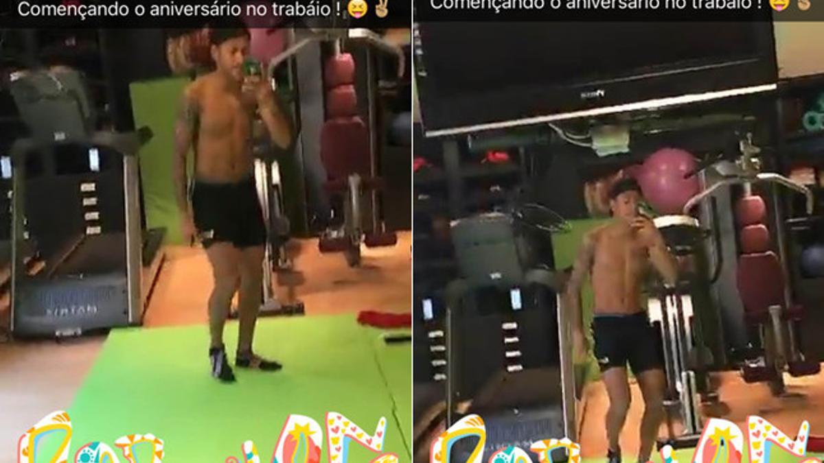 Neymar Jr., en el gimnasio