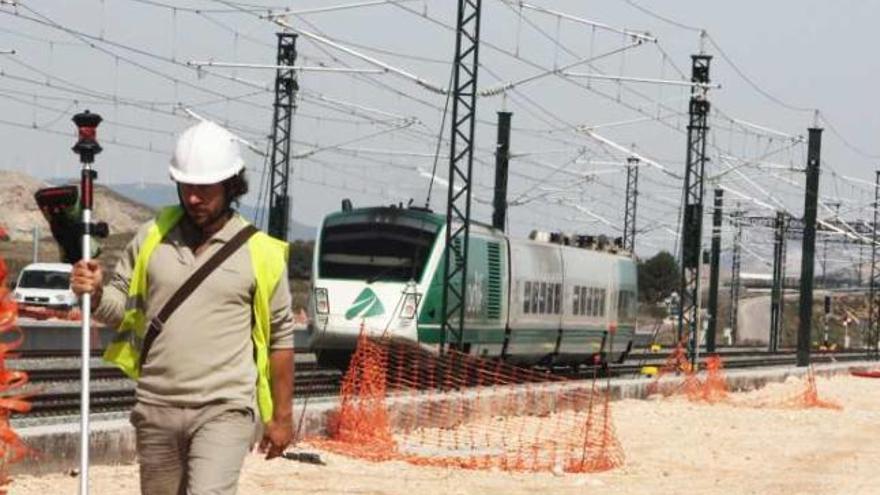 Foto de archivo de la estación del AVE en Villena durante la ejecución de las obras.