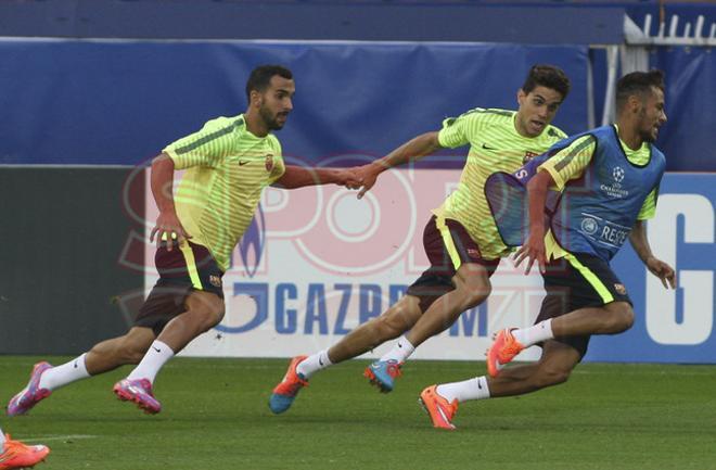 Las imágenes del entrenamiento del FC Barcelona  en París