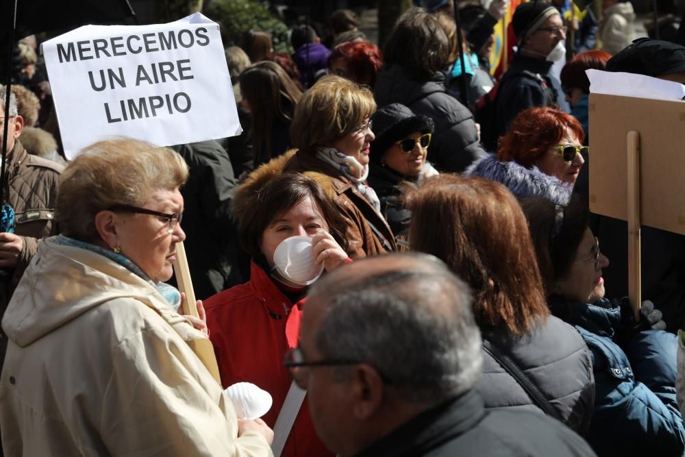 Manifestación en las calles de Gijón contra la contaminación en Asturias