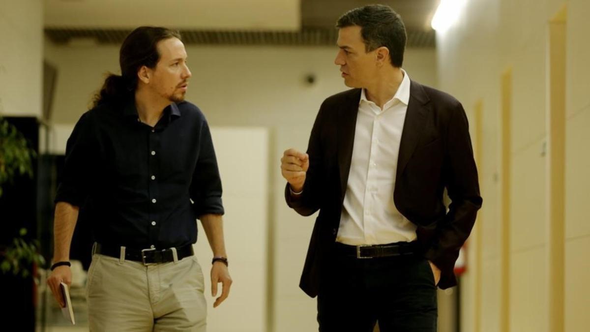 Pablo Iglesias y Pedro Sánchez.