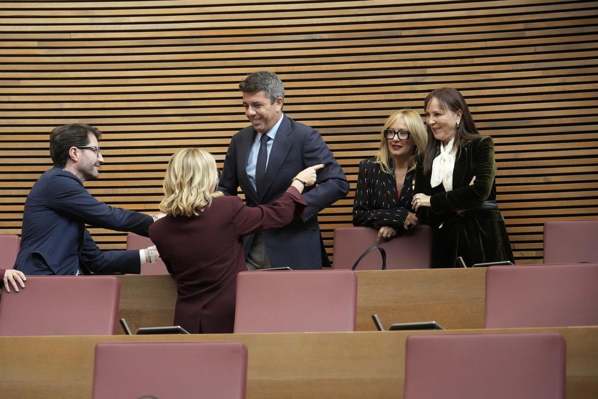 El expresident Carlos Mazón, en el pleno de toma de posesión de Pérez Llorca, el pasado 2 de diciembre.