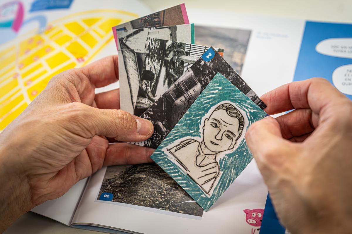 Cromos de 'La memòria del barri a través de les dones', proyecto de la escuela Marta Marta de Verdum, en Nou Barris (Barcelona).