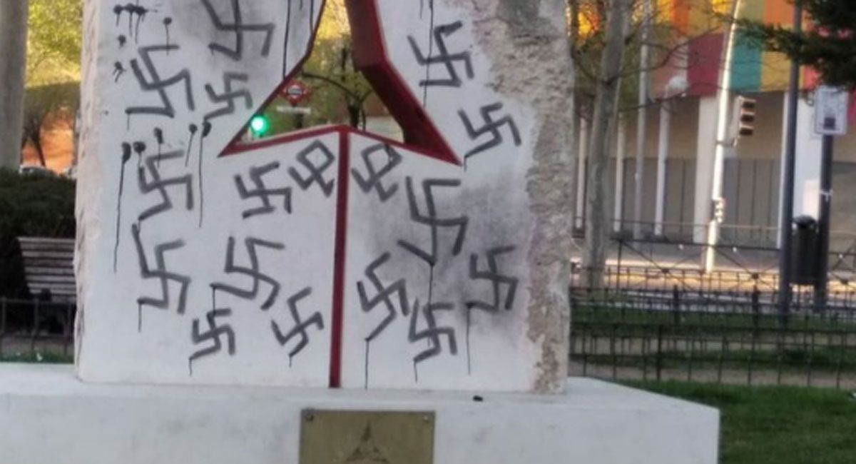 Imagen del monumento repleto de simbología nazi en Vicálvaro (Madrid).